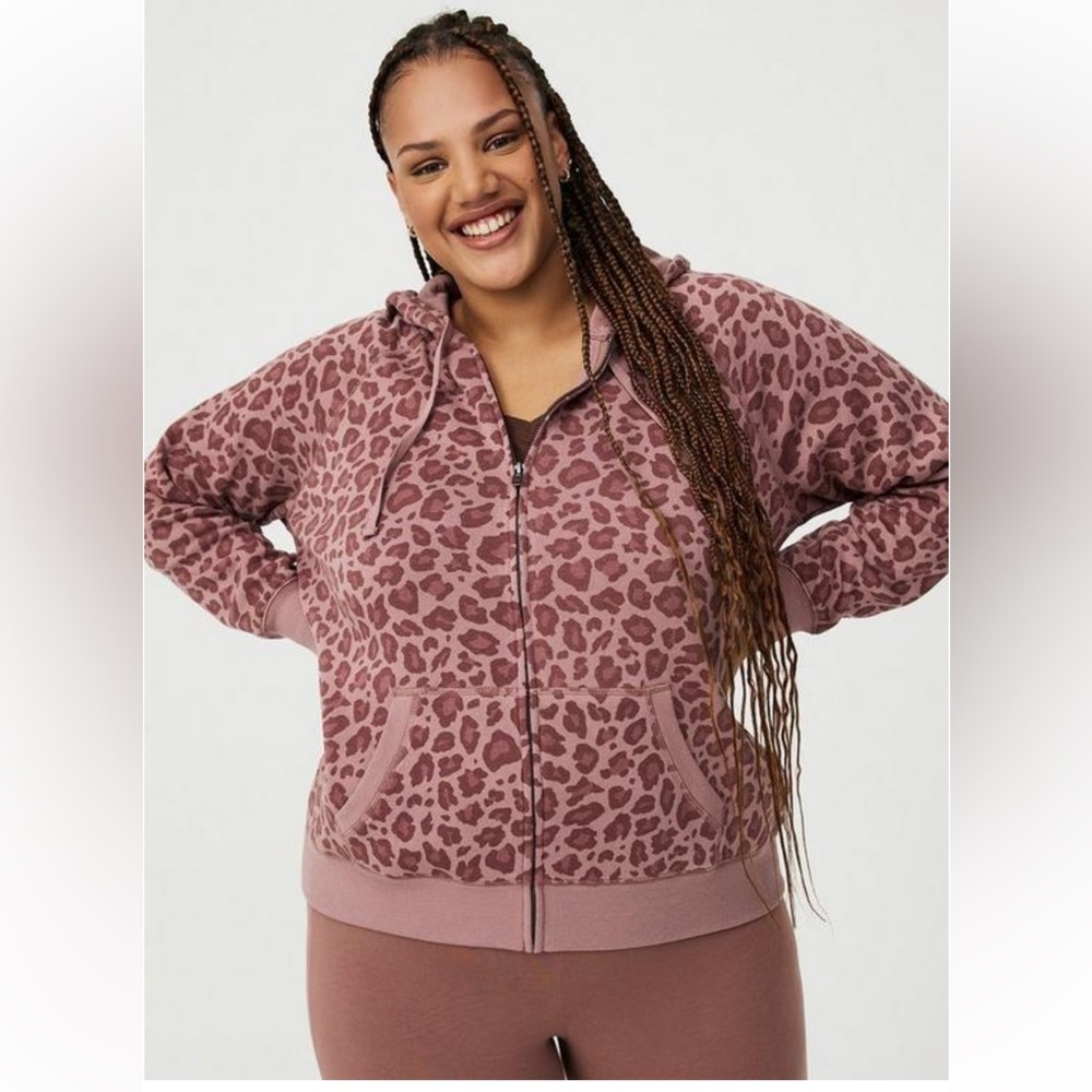 Torrid 3X Leopard Print Pink Hoodie